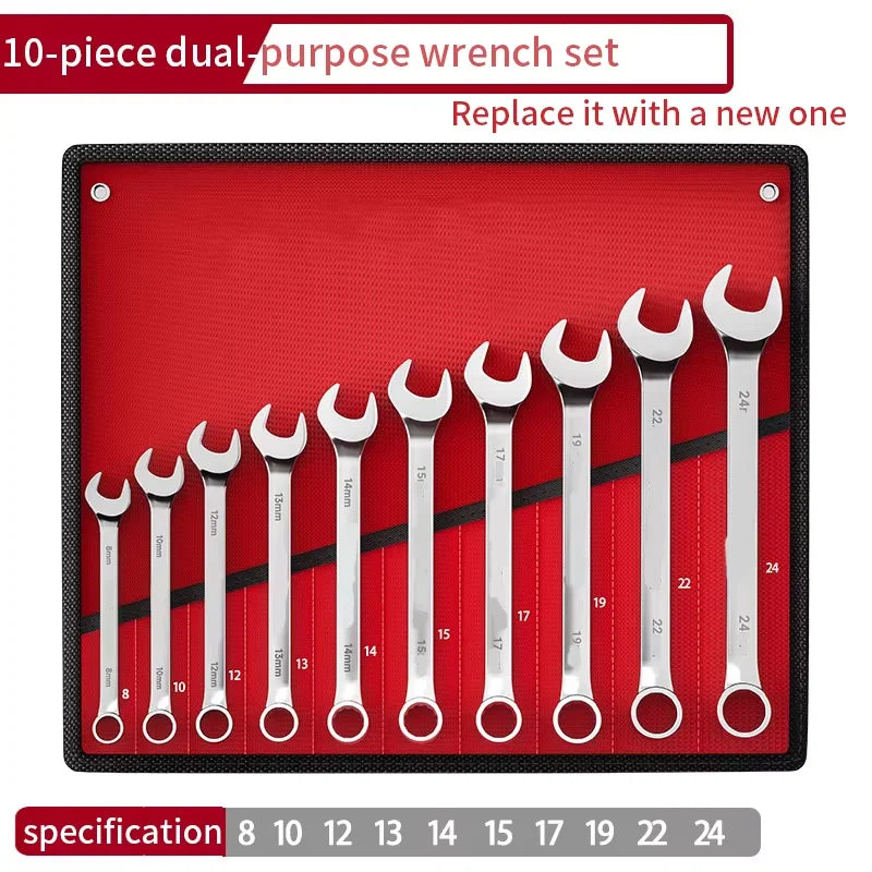 Wrench Set with Roll-Up Pouch, 6-24mm, - Hiddengem