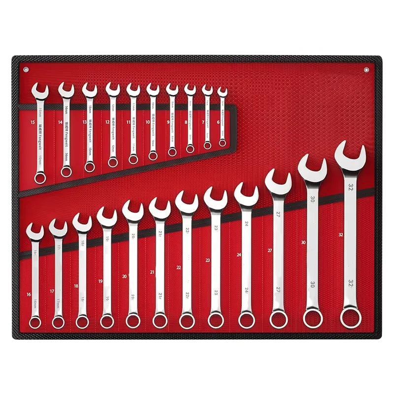 Wrench Set with Roll-Up Pouch, 6-24mm, - Hiddengem