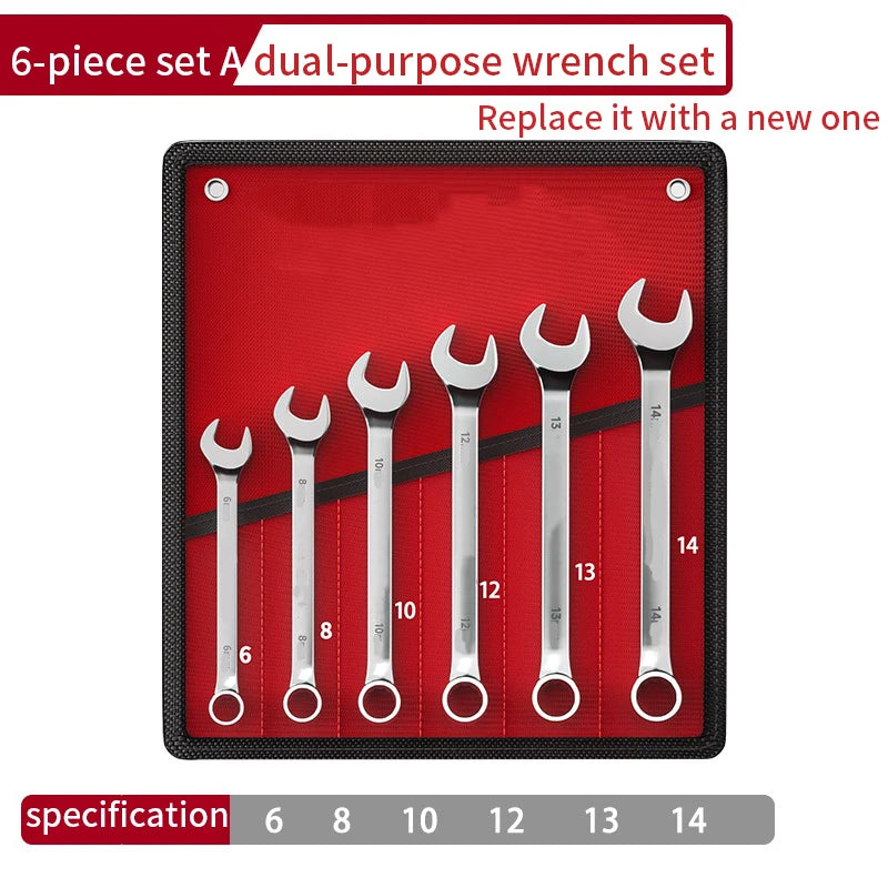 Wrench Set with Roll-Up Pouch, 6-24mm, - Hiddengem