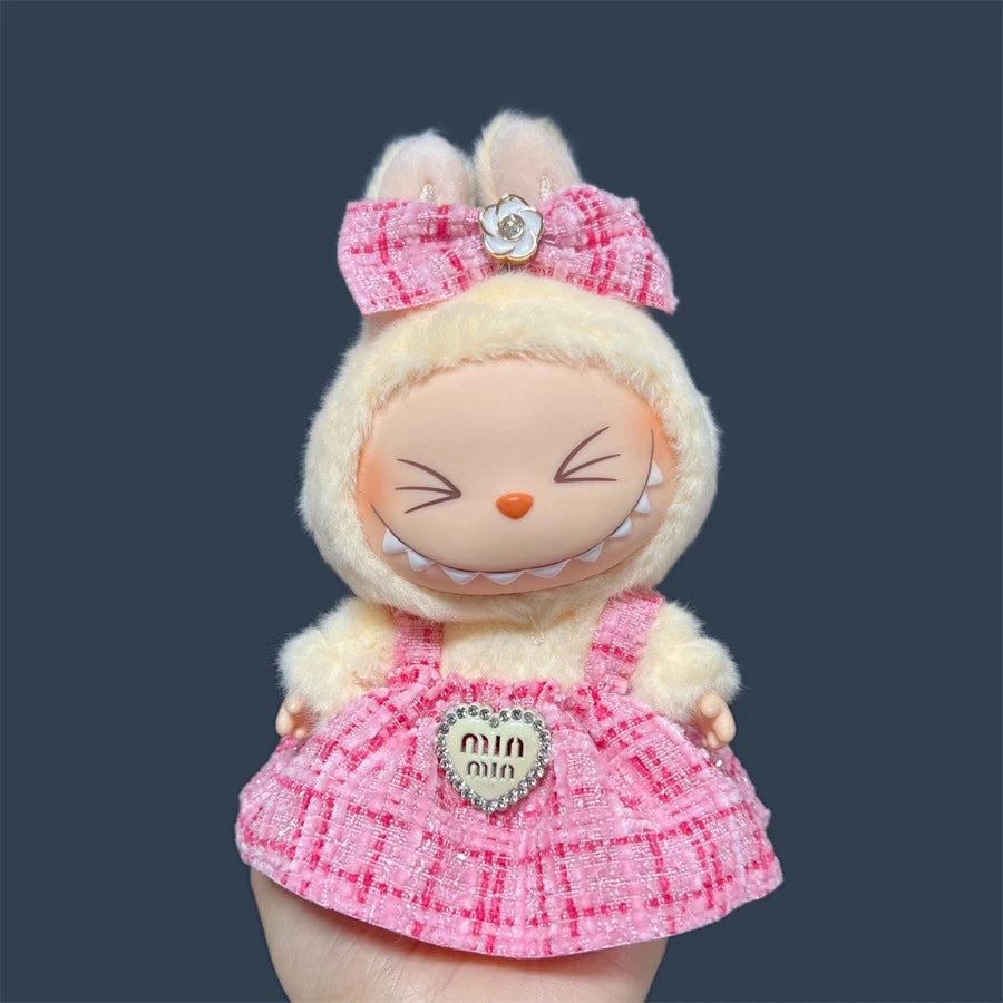 17cm Labubu Doll's Clothes Cute Fashion V1V2 Idol Clothing DIY Kids Gift Labubu Dress Cloak Gift Clothes Hair accessories Ropa