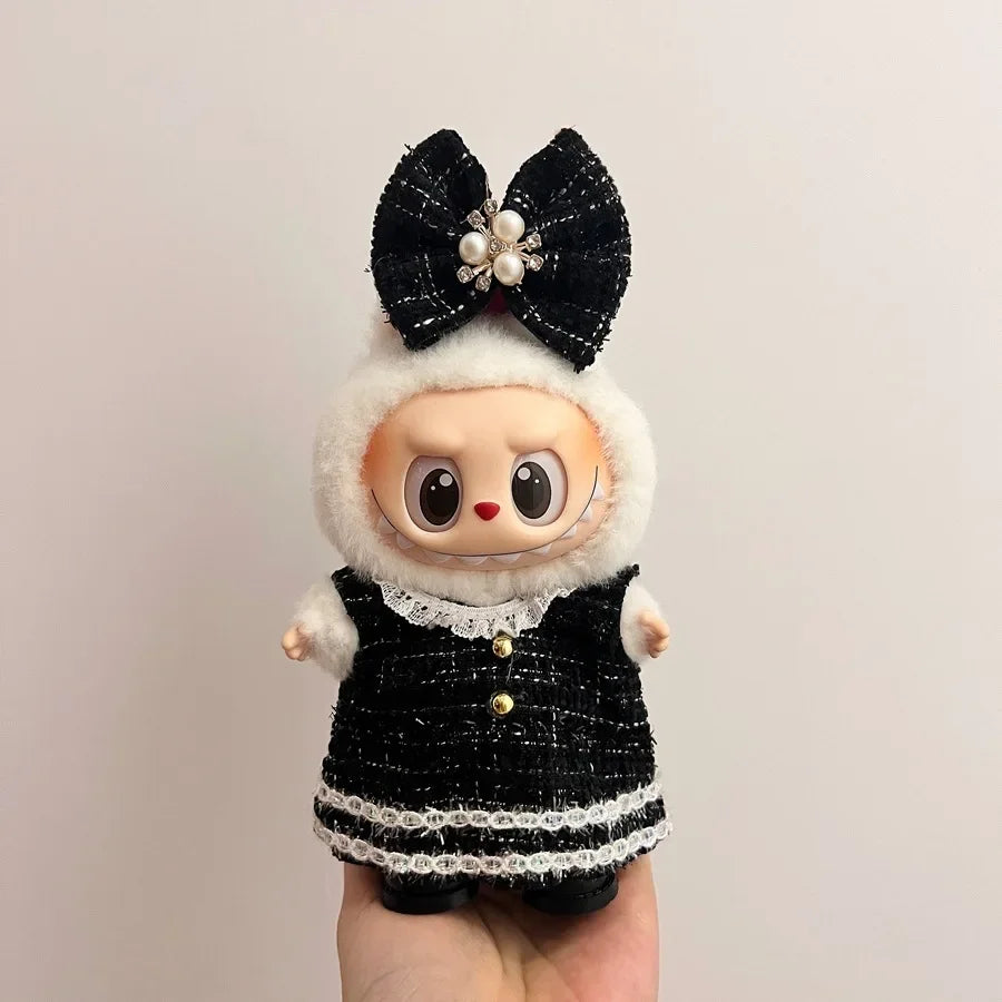 2025 New Labubu Clothing Popular New Products Fashion Velcro 17cm Doll Cute Dress Casual Set Skirt Plush Toy Clothing