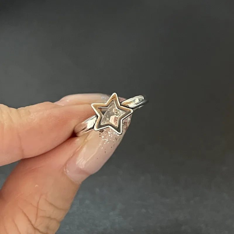 Crystal Rings Kpop Heart Punk Vintage Rings Set - Hiddengem