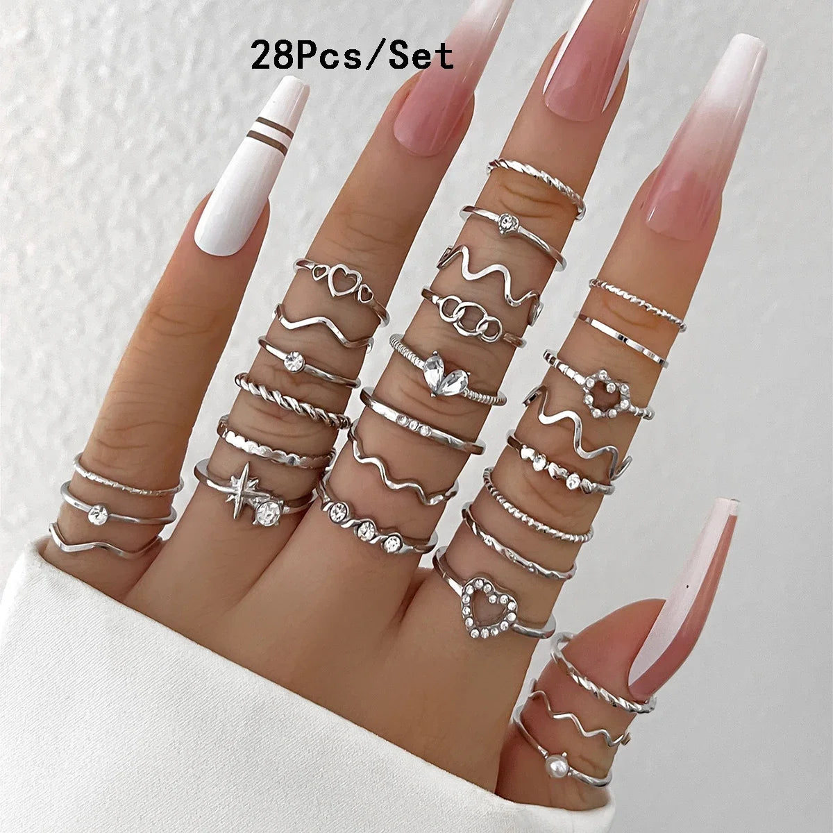 30Pcs Bohemian Geometric Knuckle Rings - Hiddengem