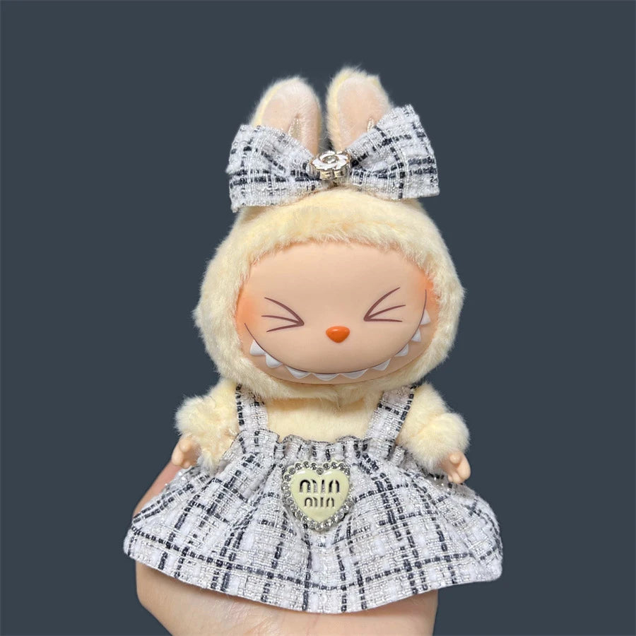 17cm Labubu Doll's Clothes Cute Fashion V1V2 Idol Clothing DIY Kids Gift Labubu Dress Cloak Gift Clothes Hair accessories Ropa