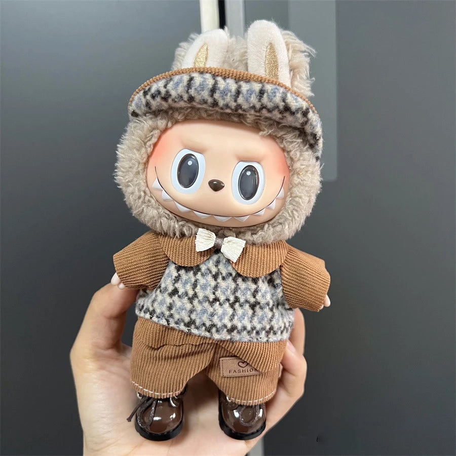 17cm Labubu Doll's Clothes Cute Fashion V1V2 Idol Clothing DIY Kids Gift Labubu Dress Cloak Gift Clothes Hair accessories Ropa