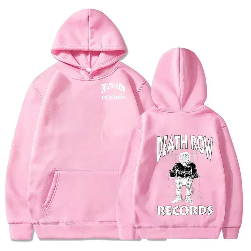 Death Row Records Hoodies Spring Autumn Fleece Hoodie Pullover Fashion Men Women Loose Hooded Sweatshirts Hip Hop Streetwear Top