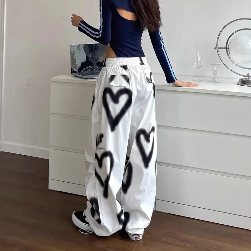 Ladies American Hip Hop Love Graff Casual Pants