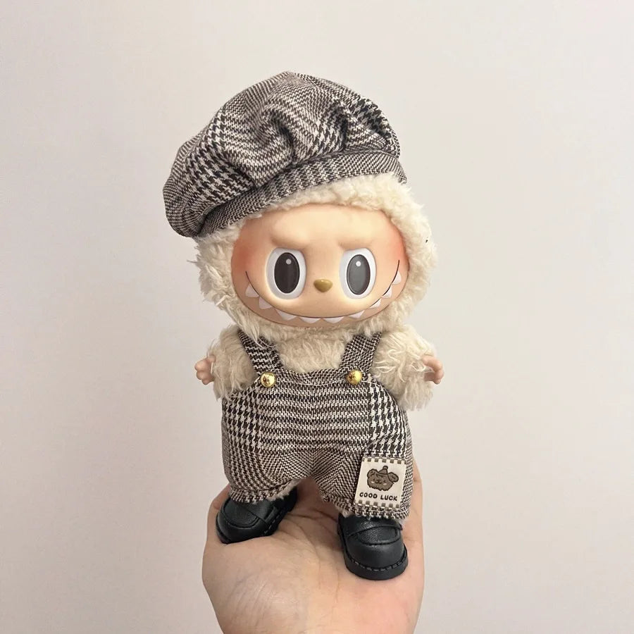 2025 New Labubu Clothing Popular New Products Fashion Velcro 17cm Doll Cute Dress Casual Set Skirt Plush Toy Clothing