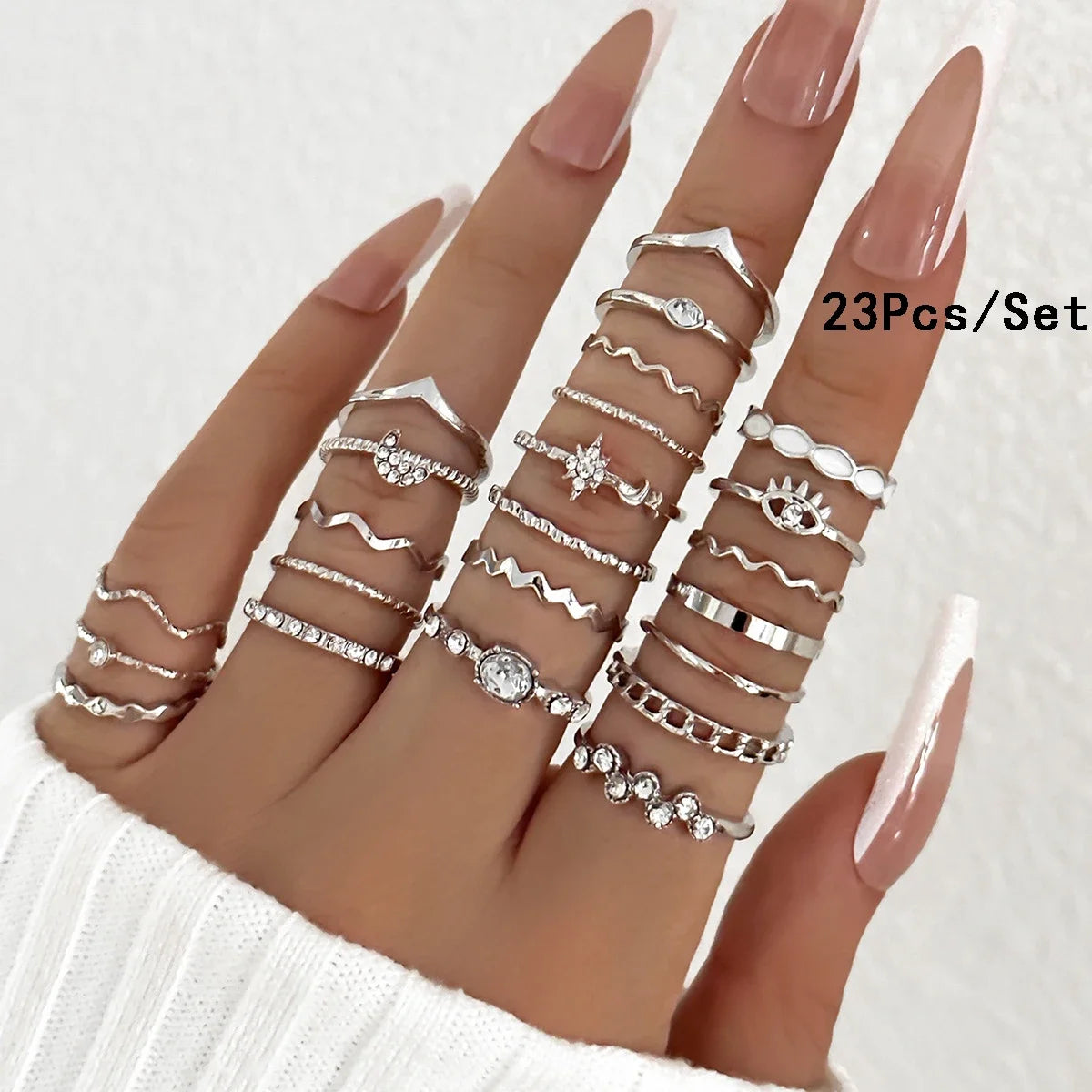 30Pcs Bohemian Geometric Knuckle Rings - Hiddengem