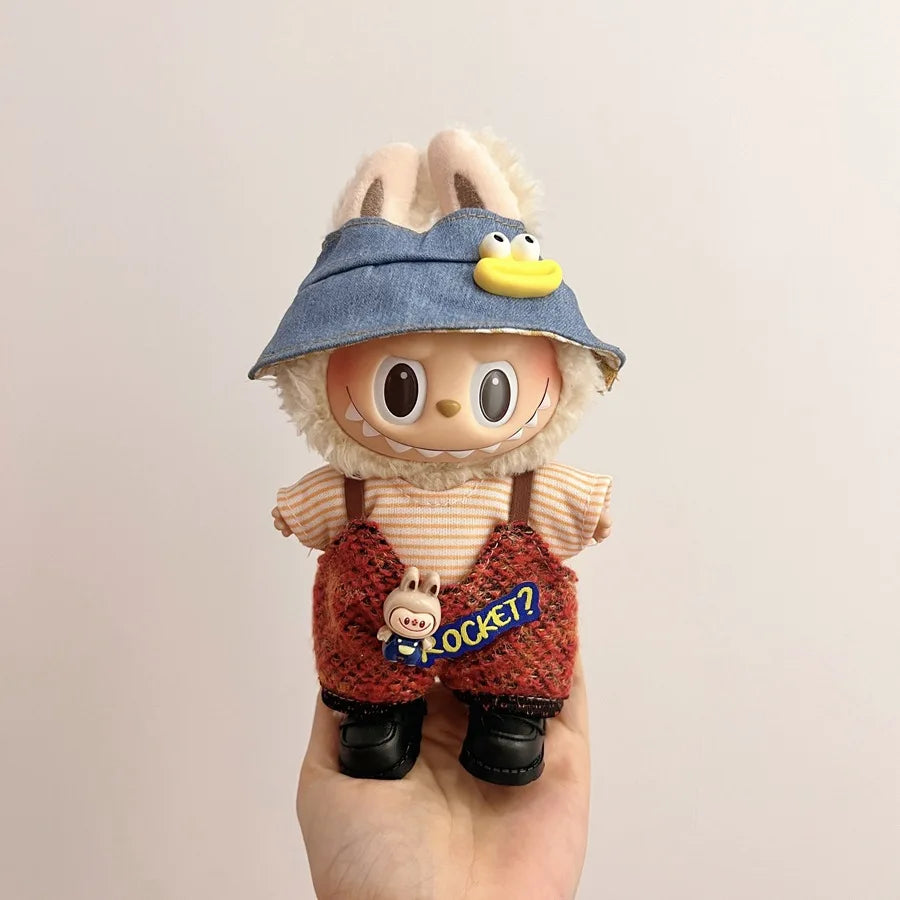 2025 New Labubu Clothing Popular New Products Fashion Velcro 17cm Doll Cute Dress Casual Set Skirt Plush Toy Clothing