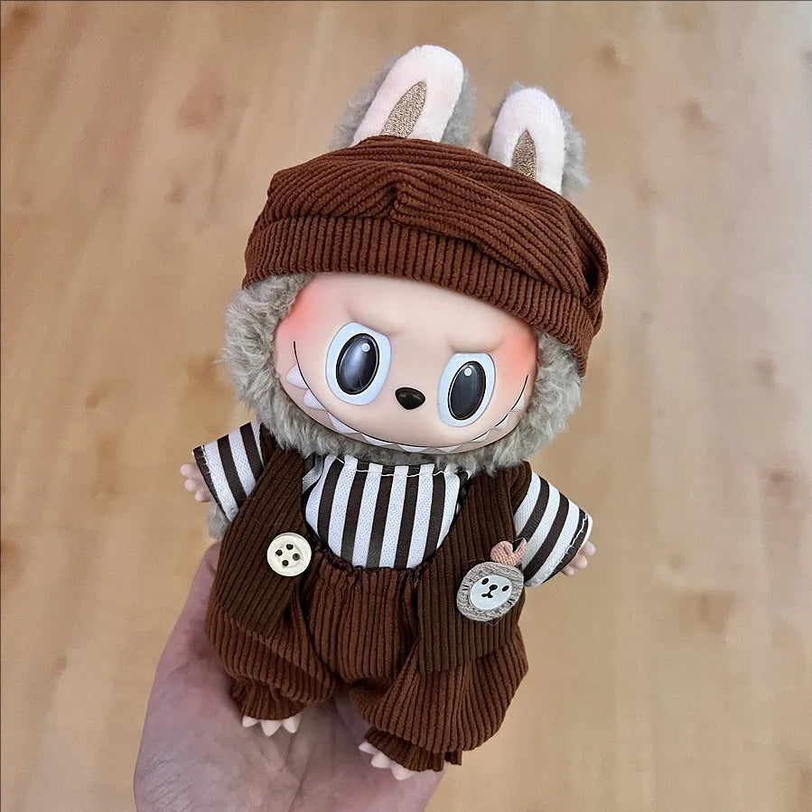 2025 New Labubu Clothing Popular New Products Fashion Velcro 17cm Doll Cute Dress Casual Set Skirt Plush Toy Clothing