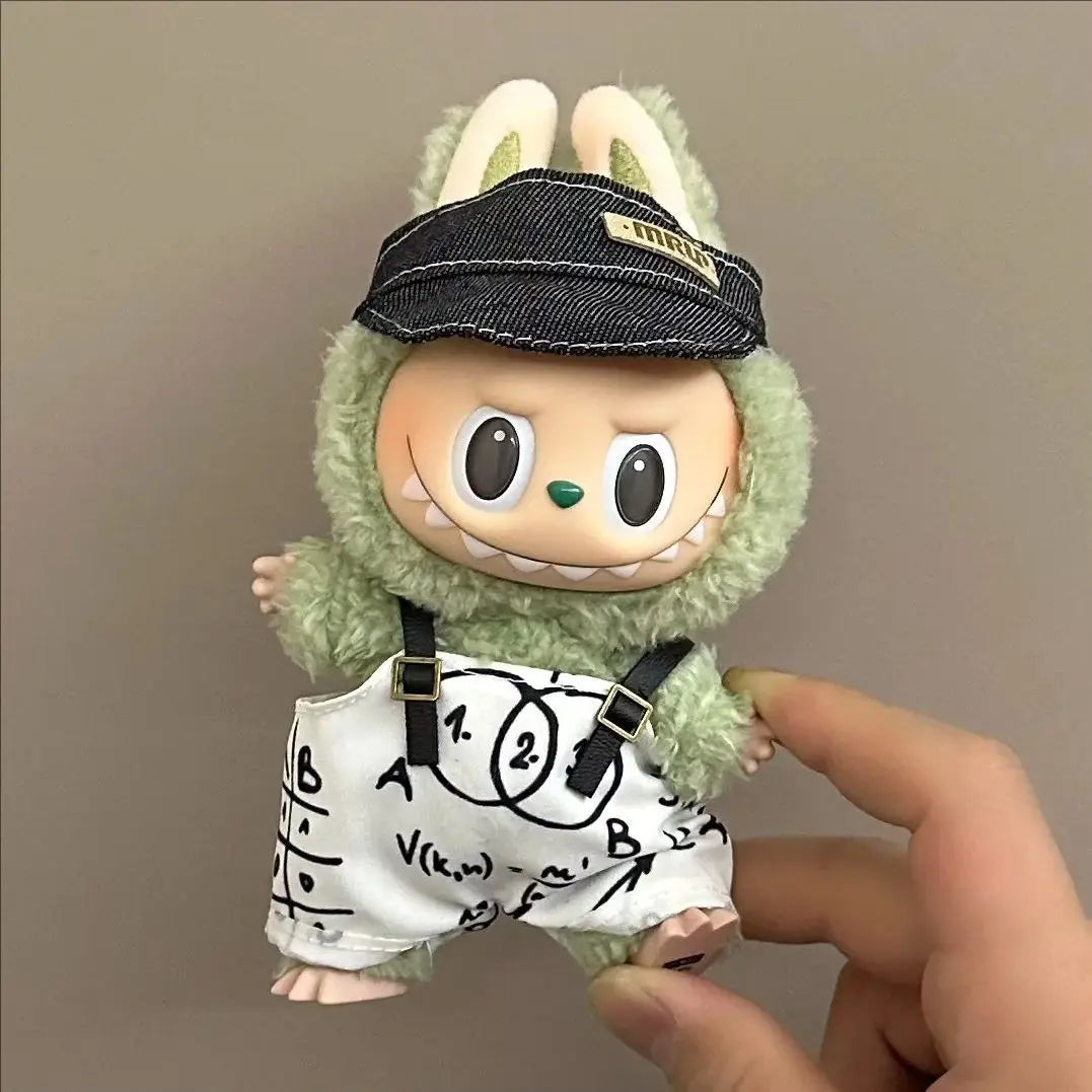 2025 New Labubu Clothing Popular New Products Fashion Velcro 17cm Doll Cute Dress Casual Set Skirt Plush Toy Clothing