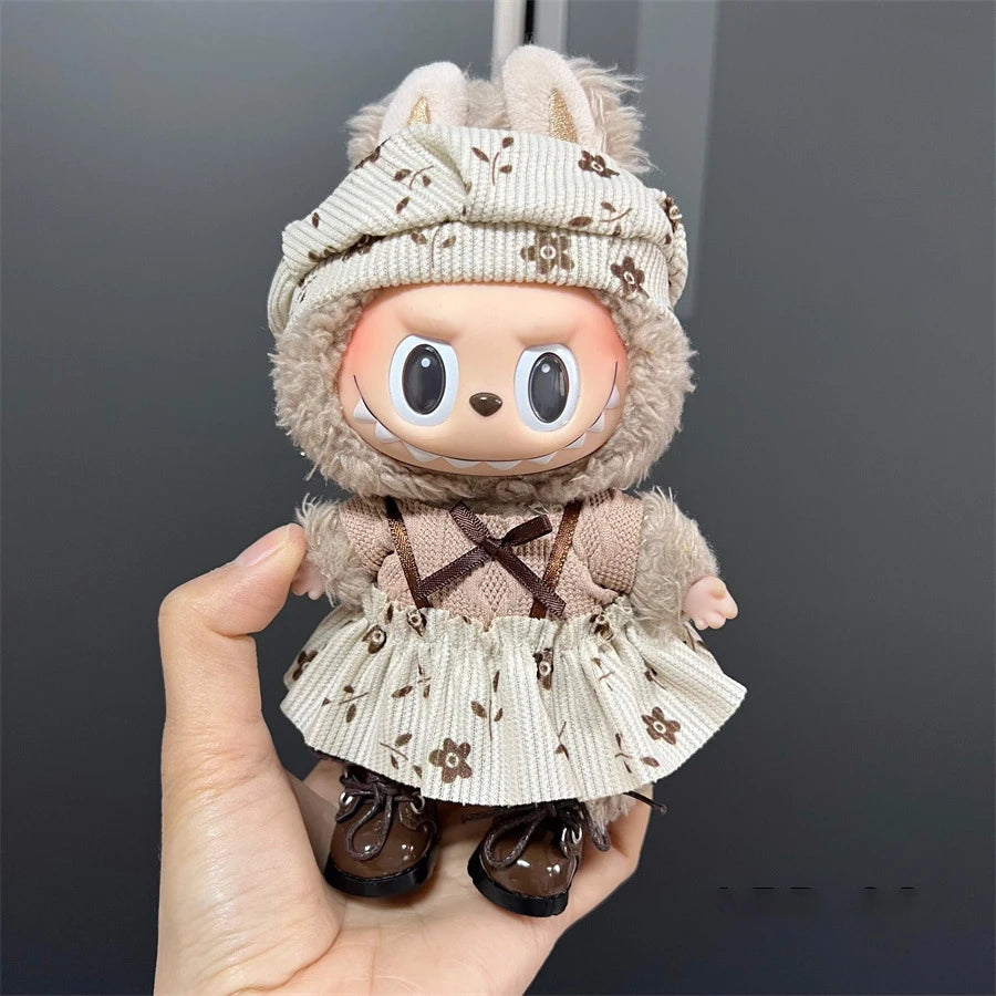 17cm Labubu Doll's Clothes Cute Fashion V1V2 Idol Clothing DIY Kids Gift Labubu Dress Cloak Gift Clothes Hair accessories Ropa
