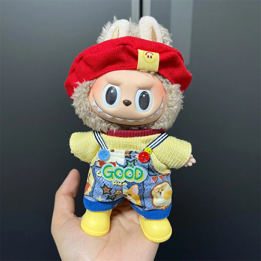 17cm Labubu Doll's Clothes Cute Fashion V1V2 Idol Clothing DIY Kids Gift Labubu Dress Cloak Gift Clothes Hair accessories Ropa