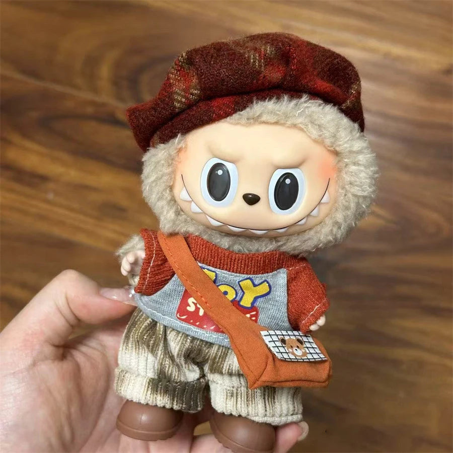 17cm Labubu Doll's Clothes Cute Fashion V1V2 Idol Clothing DIY Kids Gift Labubu Dress Cloak Gift Clothes Hair accessories Ropa