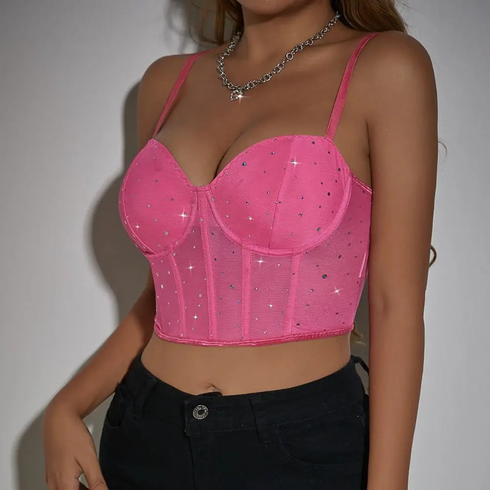 Summer Black Mesh Crop Top - Hiddengem