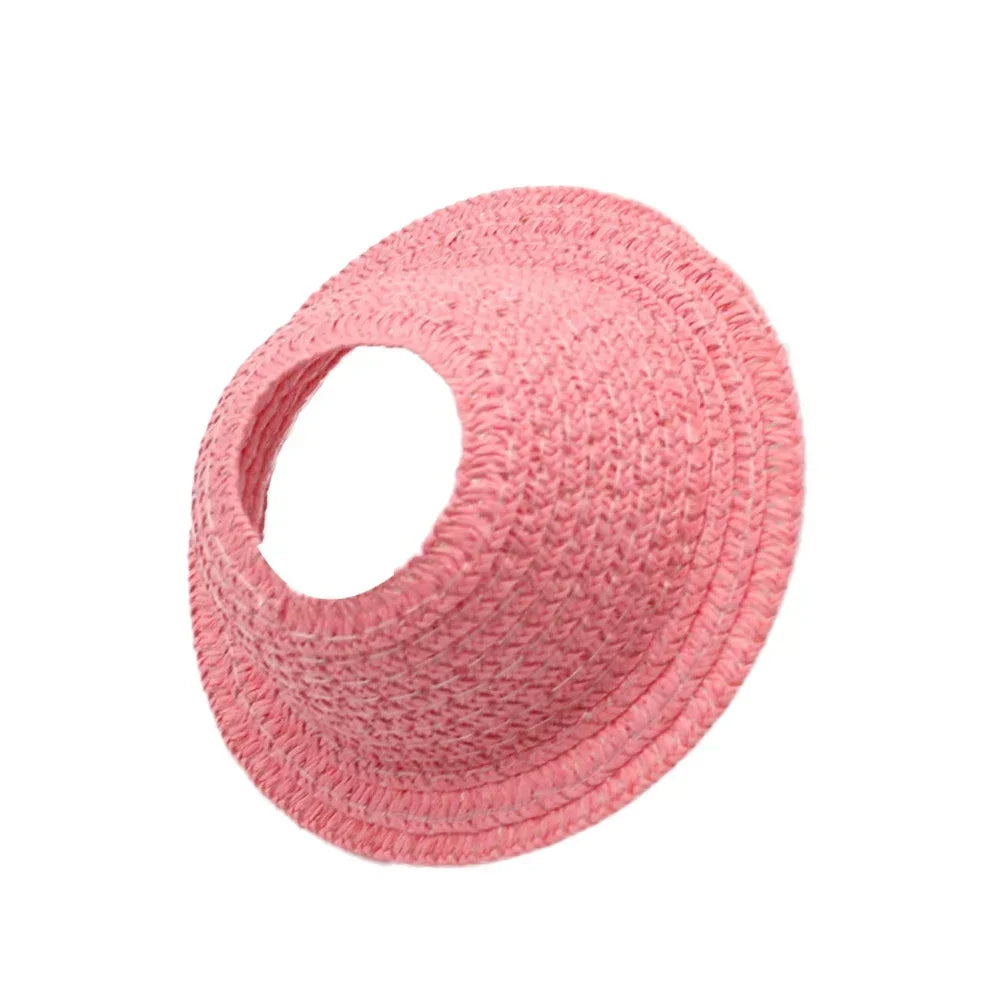 Labubu open top straw hat