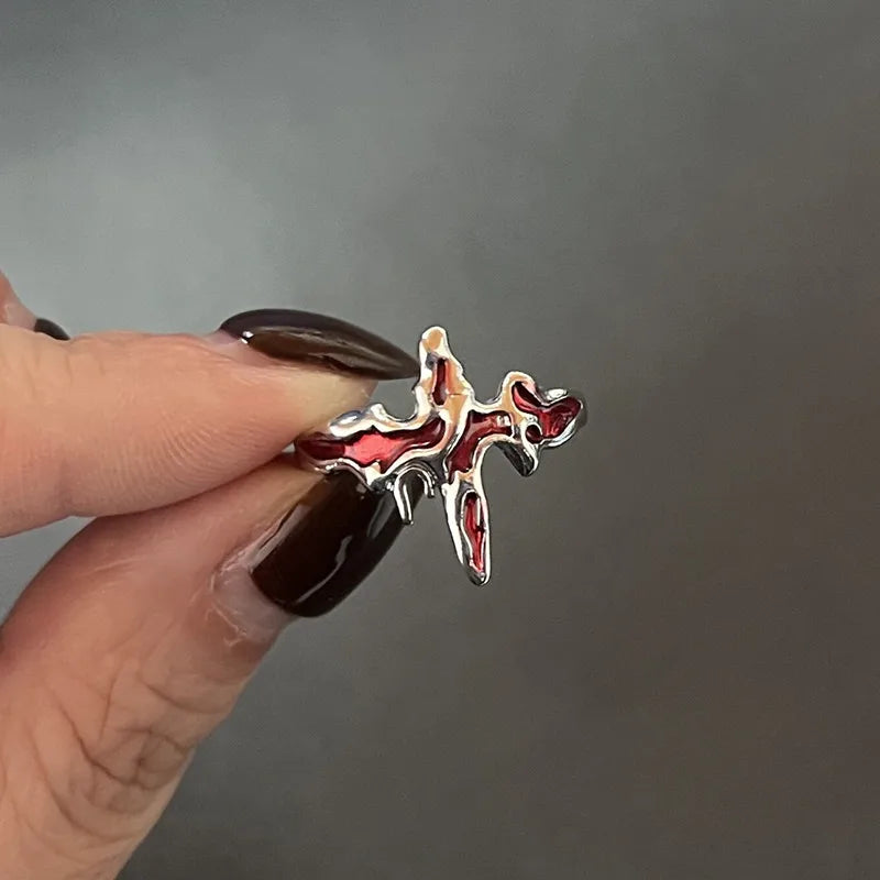 Crystal Rings Kpop Heart Punk Vintage Rings Set - Hiddengem