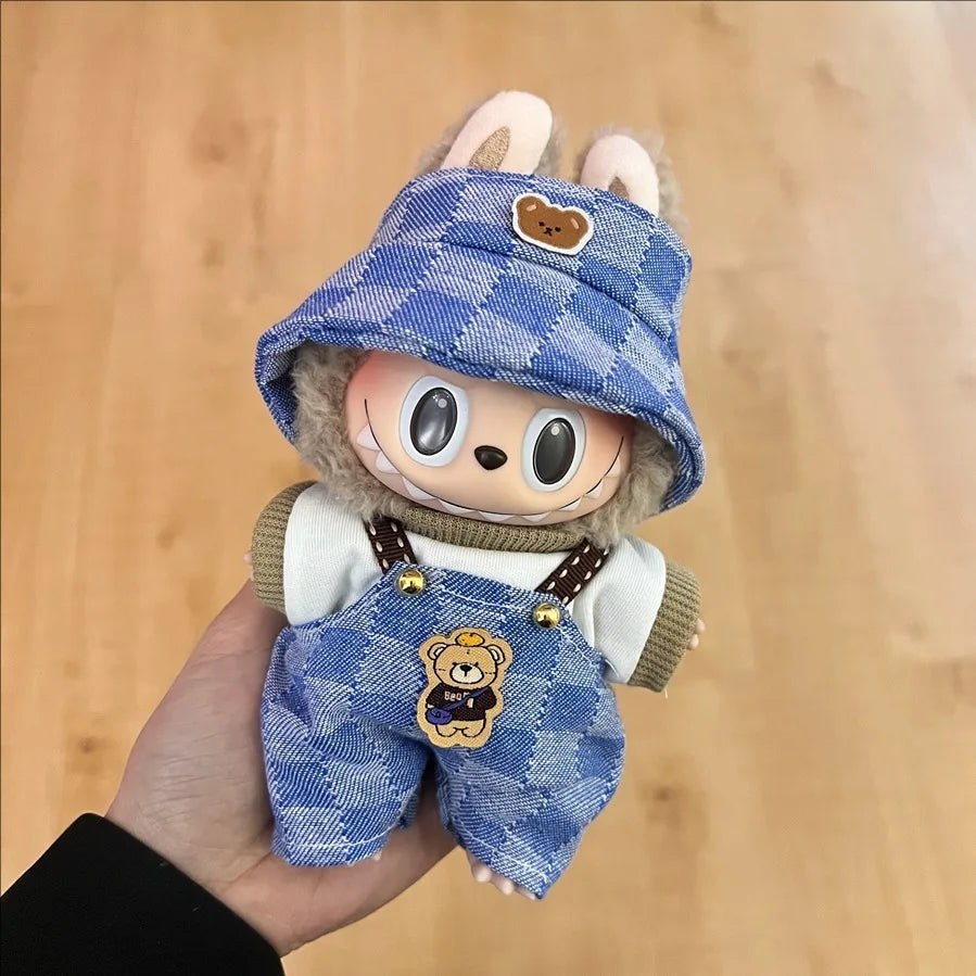 2025 New Labubu Clothing Popular New Products Fashion Velcro 17cm Doll Cute Dress Casual Set Skirt Plush Toy Clothing
