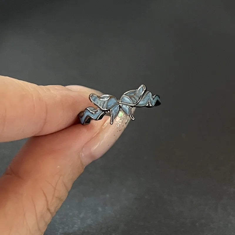 Crystal Rings Kpop Heart Punk Vintage Rings Set - Hiddengem