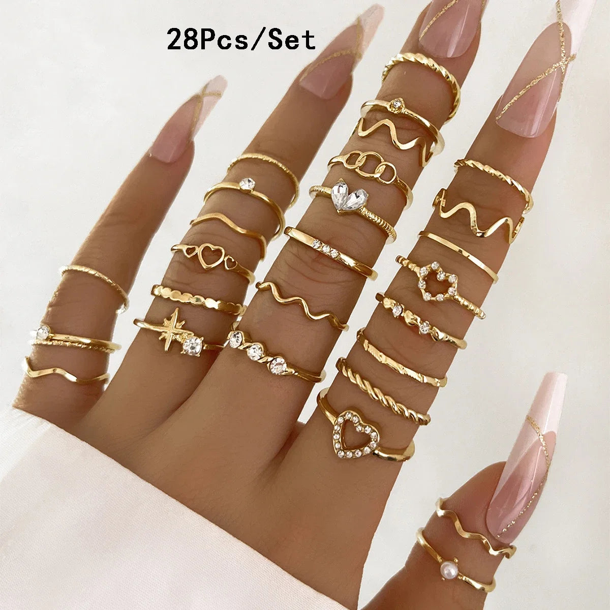 30Pcs Bohemian Geometric Knuckle Rings - Hiddengem