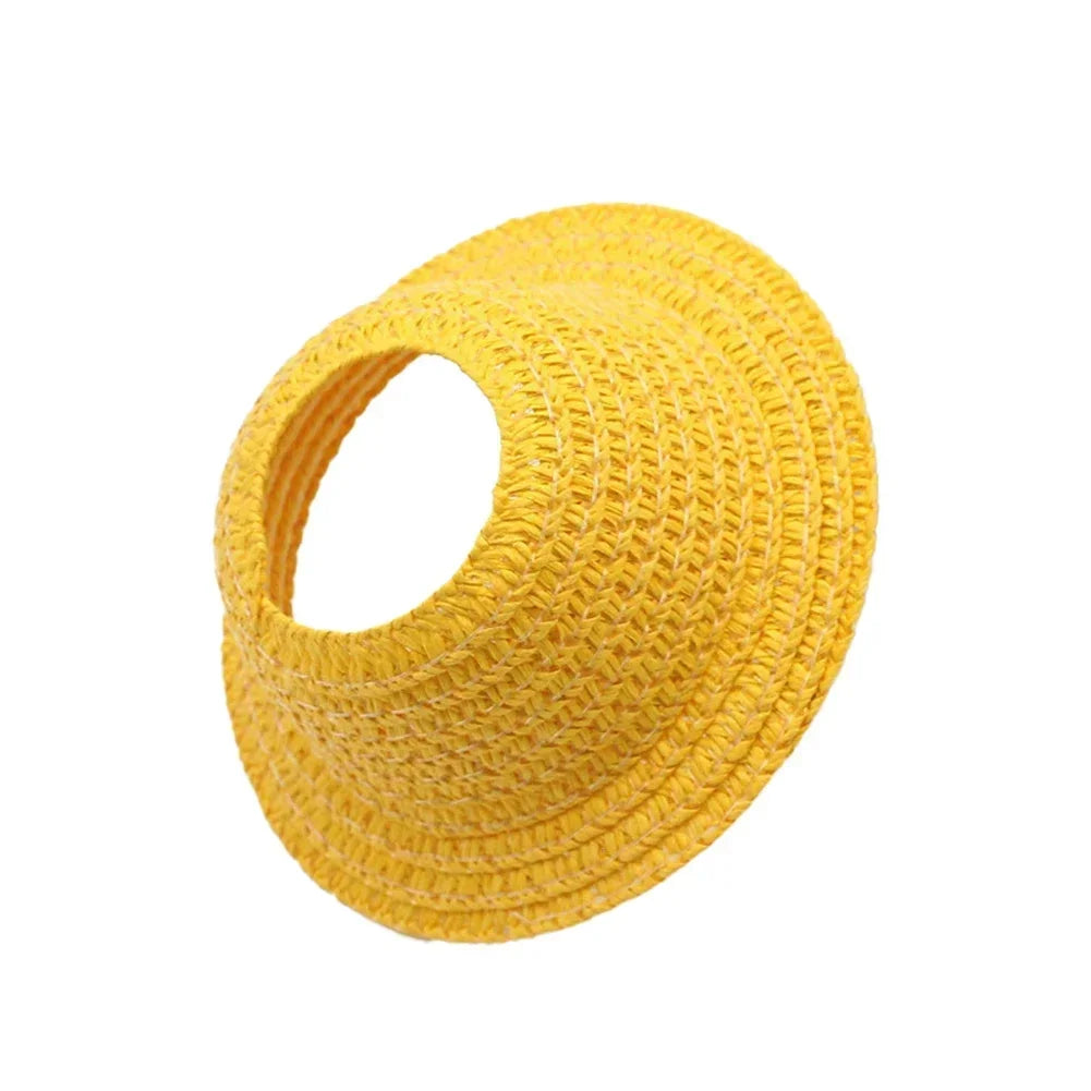 Labubu open top straw hat