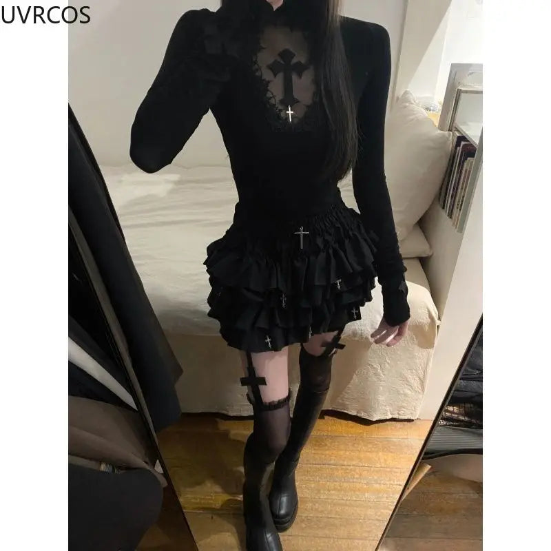 Dark Gothic Lolita 2 Piece - Hiddengem