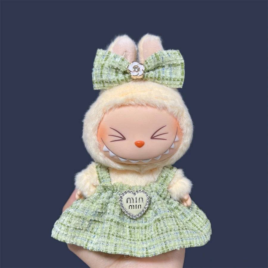 17cm Labubu Doll's Clothes Cute Fashion V1V2 Idol Clothing DIY Kids Gift Labubu Dress Cloak Gift Clothes Hair accessories Ropa