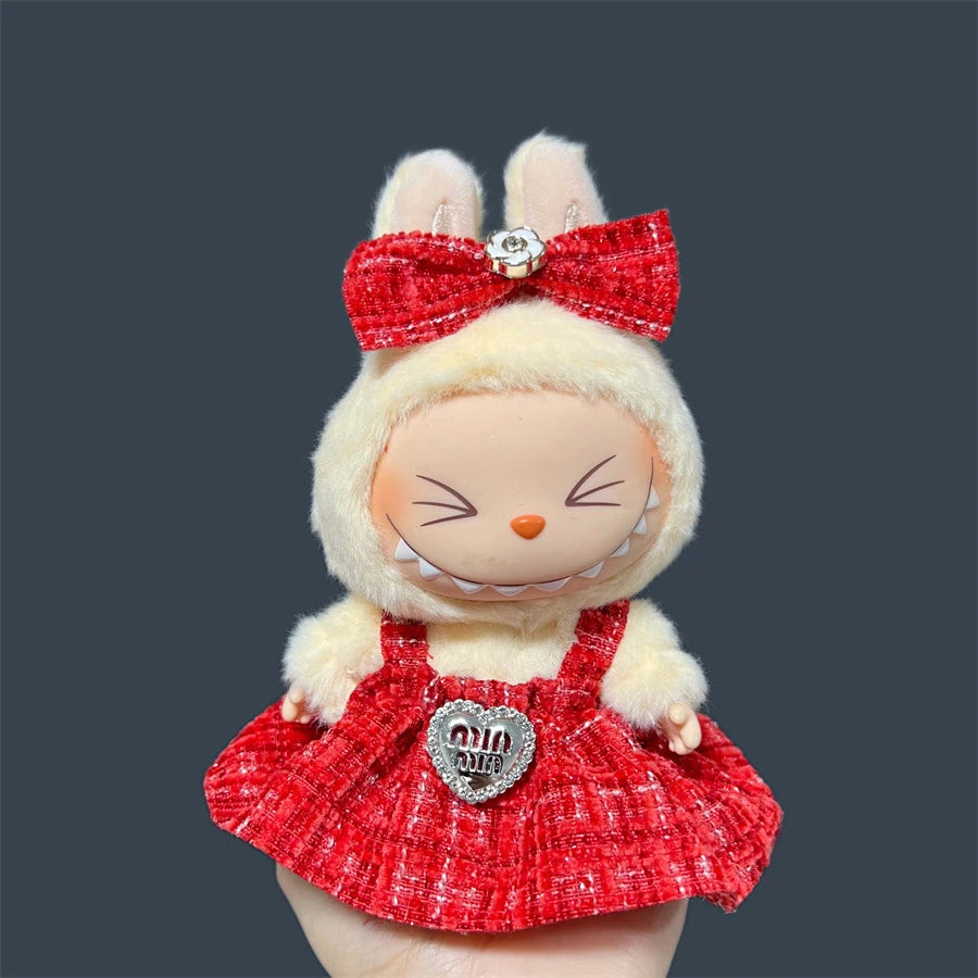 17cm Labubu Doll's Clothes Cute Fashion V1V2 Idol Clothing DIY Kids Gift Labubu Dress Cloak Gift Clothes Hair accessories Ropa