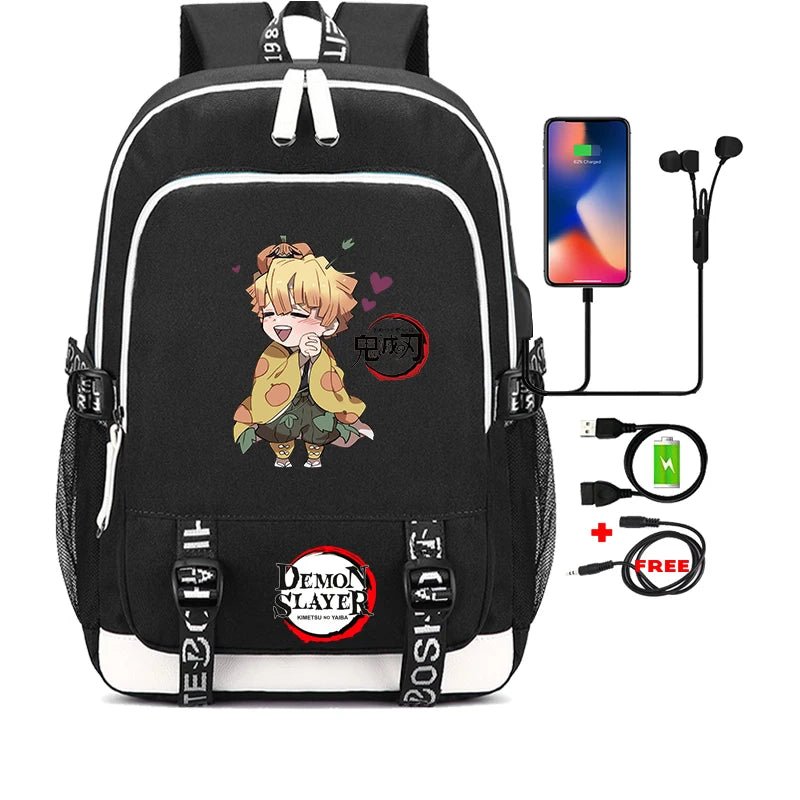 Demon Slayer Backpack Set - 3PC Anime School Bag Collection - Hiddengem
