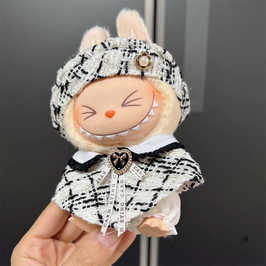 17cm Labubu Doll's Clothes Cute Fashion V1V2 Idol Clothing DIY Kids Gift Labubu Dress Cloak Gift Clothes Hair accessories Ropa