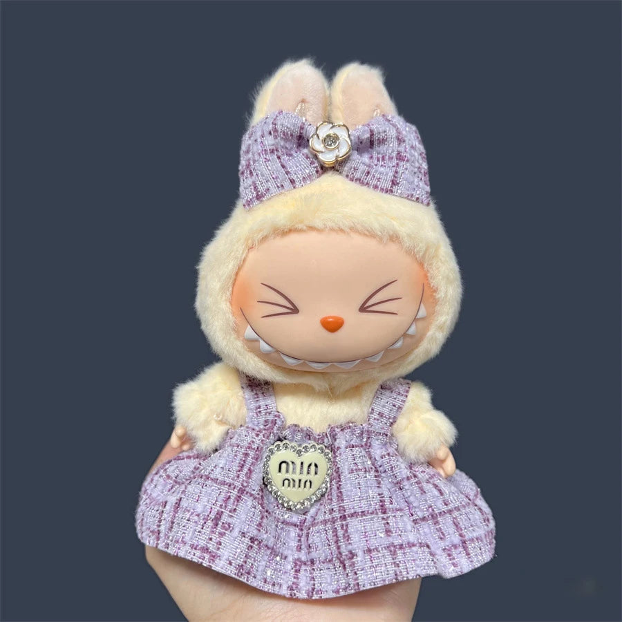 17cm Labubu Doll's Clothes Cute Fashion V1V2 Idol Clothing DIY Kids Gift Labubu Dress Cloak Gift Clothes Hair accessories Ropa