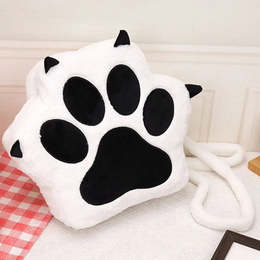 Cute Cat Paw Plush Backpack - Hiddengem