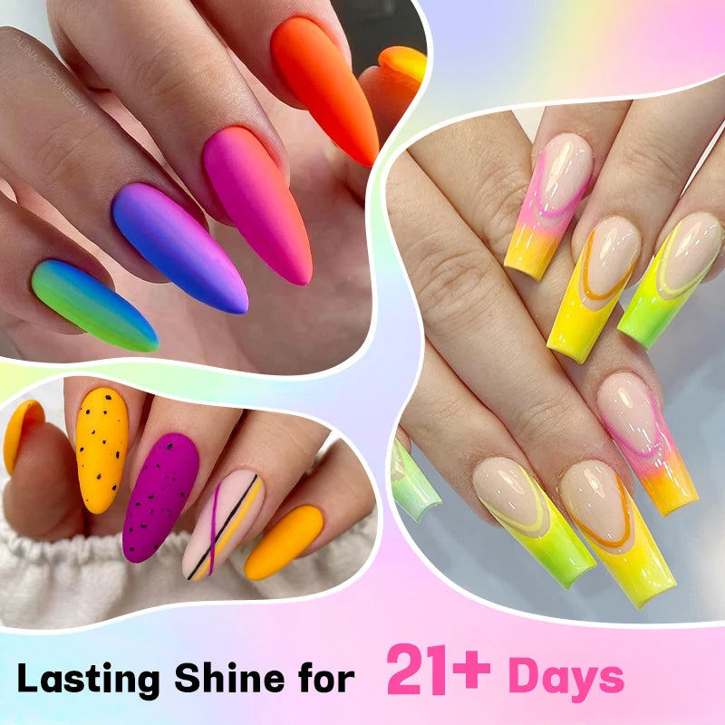 3PCS/SET FOUR LILY Halloween Orange/Brown Gel Nail Polish - Hiddengem