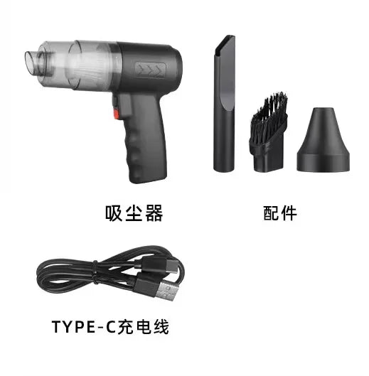 Black Portable Car Cordless Rechargeable 3-in-1 Vacuum - Hiddengem