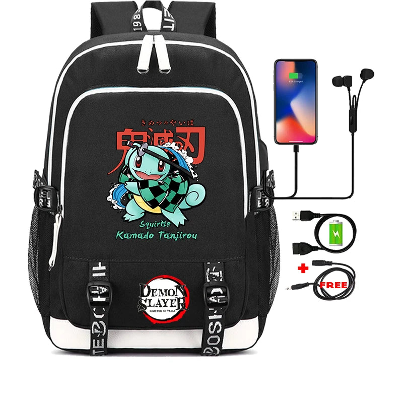 Demon Slayer Backpack Set - 3PC Anime School Bag Collection - Hiddengem