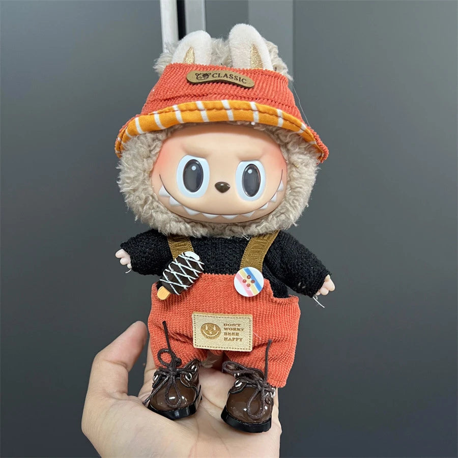 17cm Labubu Doll's Clothes Cute Fashion V1V2 Idol Clothing DIY Kids Gift Labubu Dress Cloak Gift Clothes Hair accessories Ropa