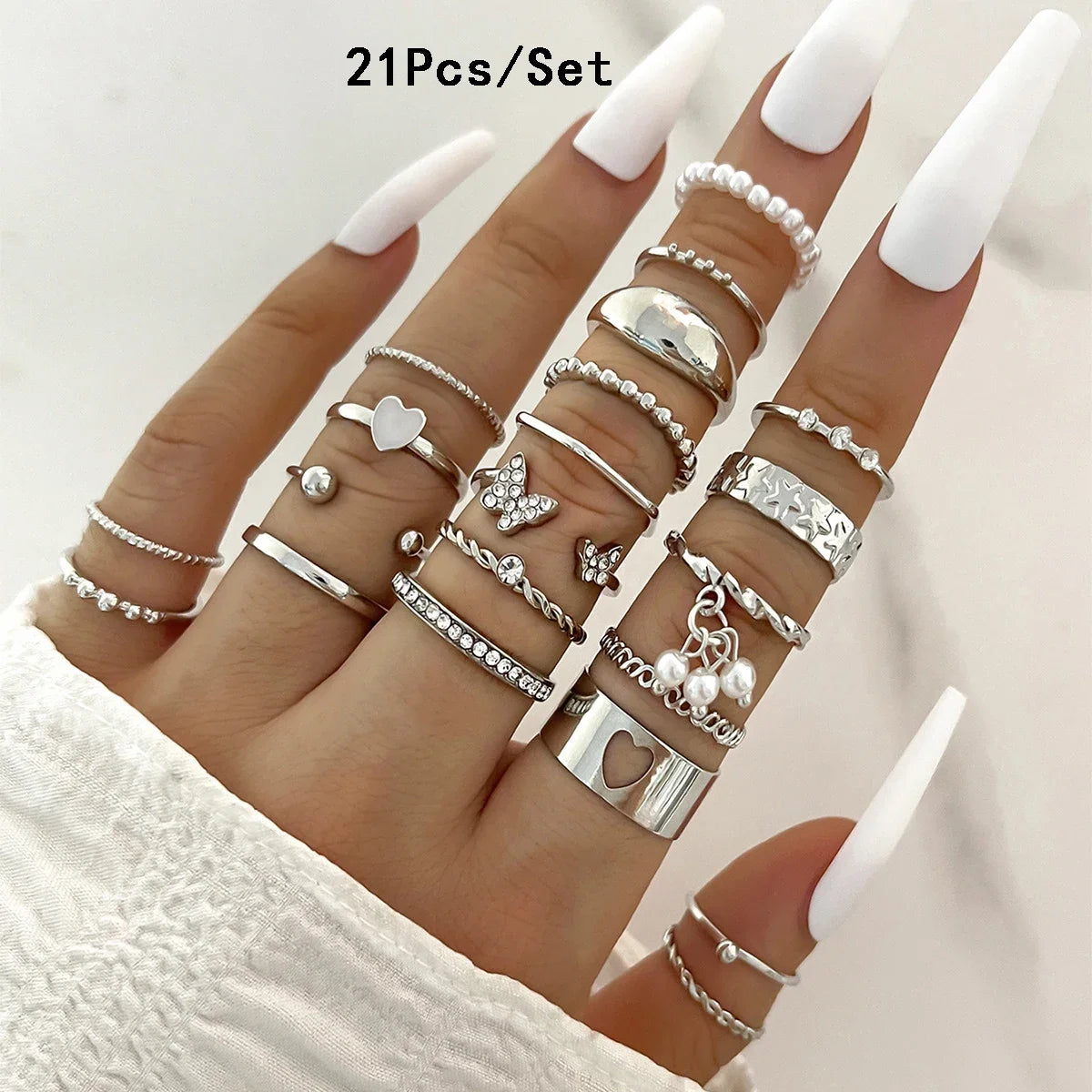 30Pcs Bohemian Geometric Knuckle Rings - Hiddengem
