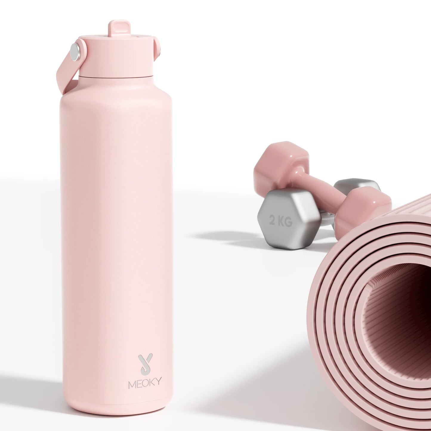 Meoky 24oz Insulated Tumbler With 2 Spout Lid And Straw - Hiddengem