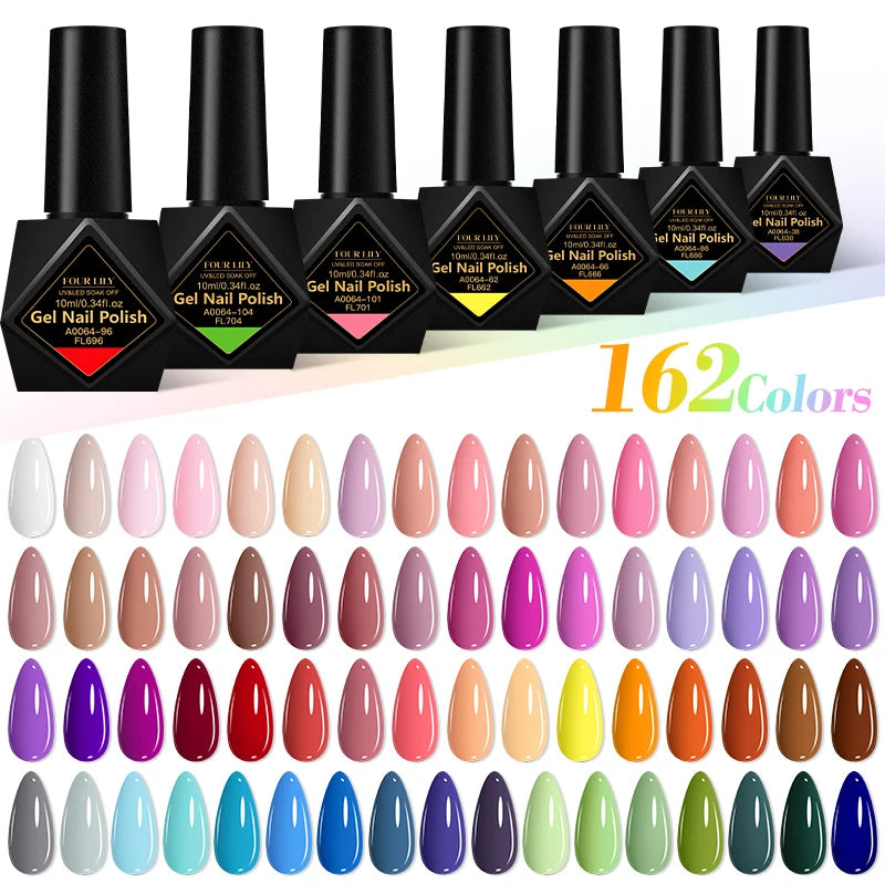 3PCS/SET FOUR LILY Halloween Orange/Brown Gel Nail Polish - Hiddengem