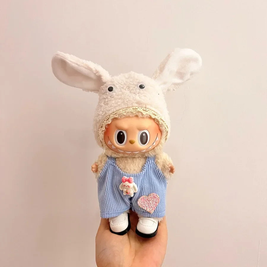 2025 New Labubu Clothing Popular New Products Fashion Velcro 17cm Doll Cute Dress Casual Set Skirt Plush Toy Clothing