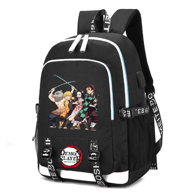 Demon Slayer Backpack Set - 3PC Anime School Bag Collection - Hiddengem