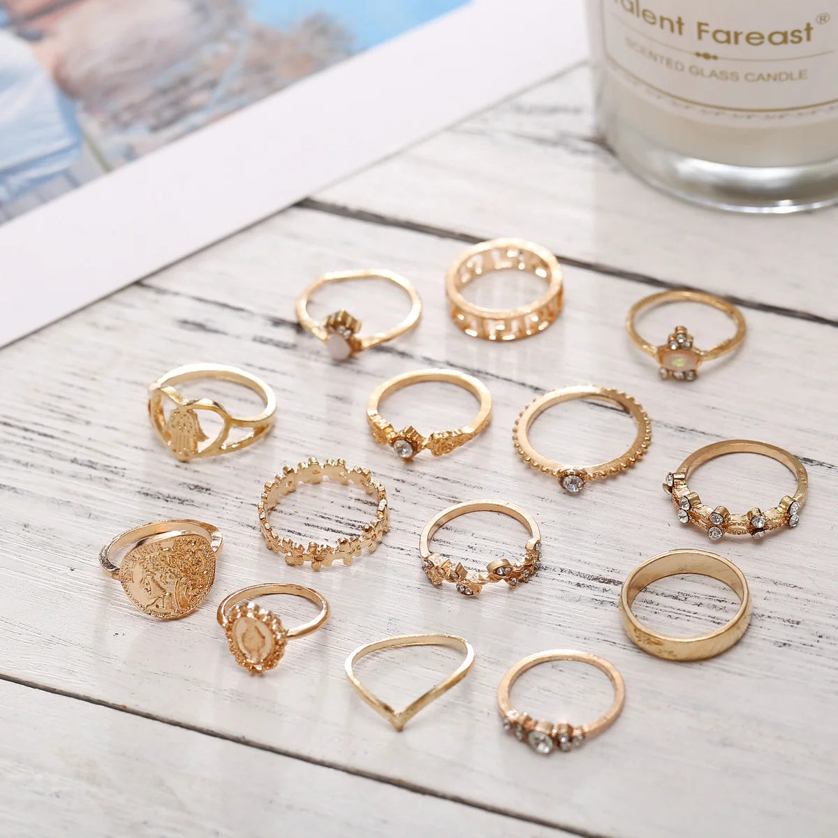 15Pcs Vintage Rings Set - Hiddengem