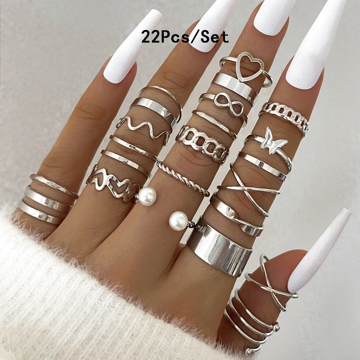 30Pcs Bohemian Geometric Knuckle Rings - Hiddengem