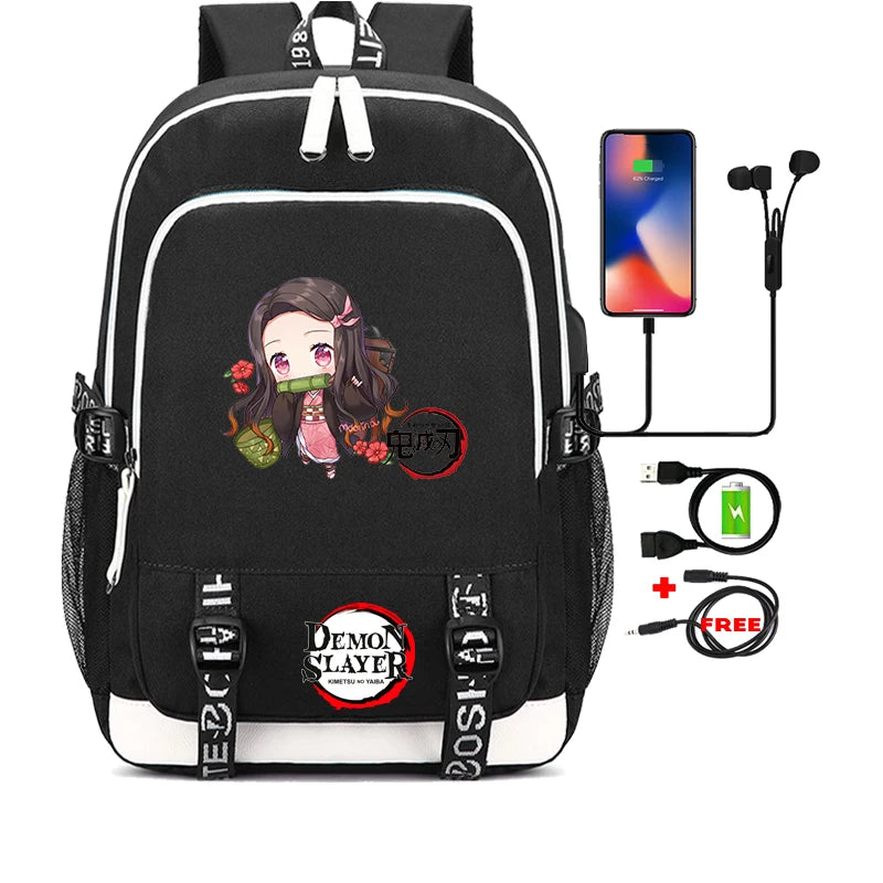 Demon Slayer Backpack Set - 3PC Anime School Bag Collection - Hiddengem
