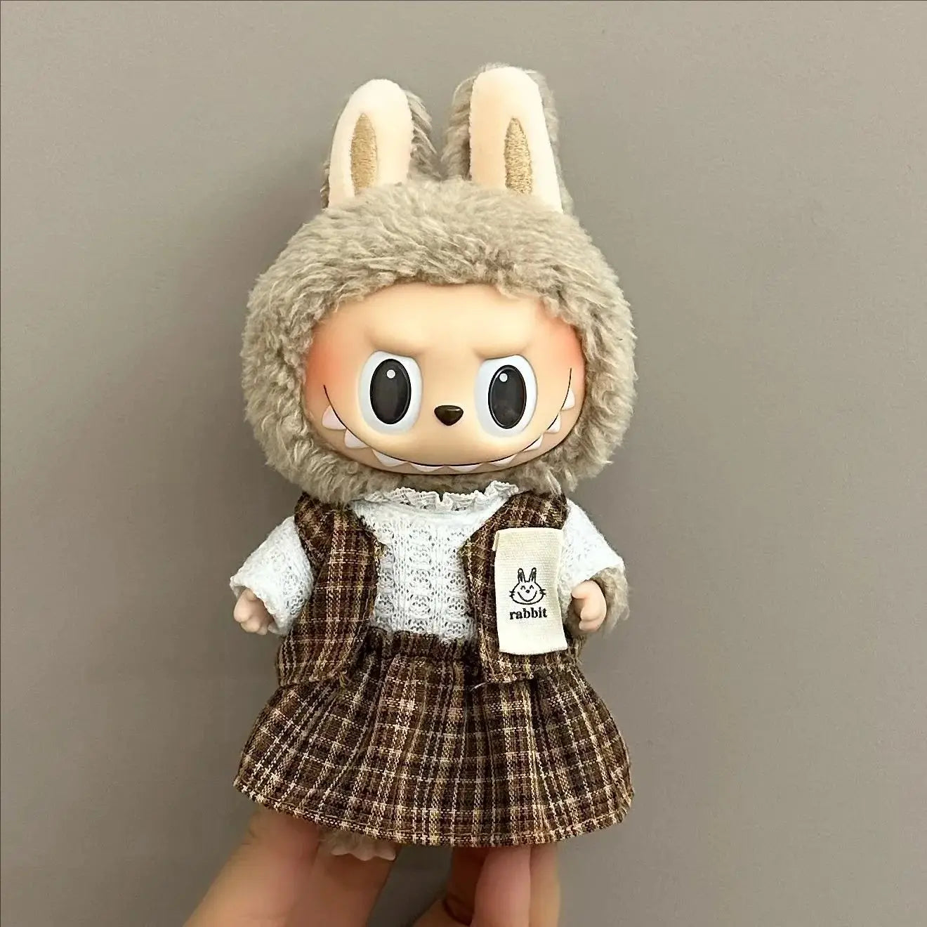2025 New Labubu Clothing Popular New Products Fashion Velcro 17cm Doll Cute Dress Casual Set Skirt Plush Toy Clothing