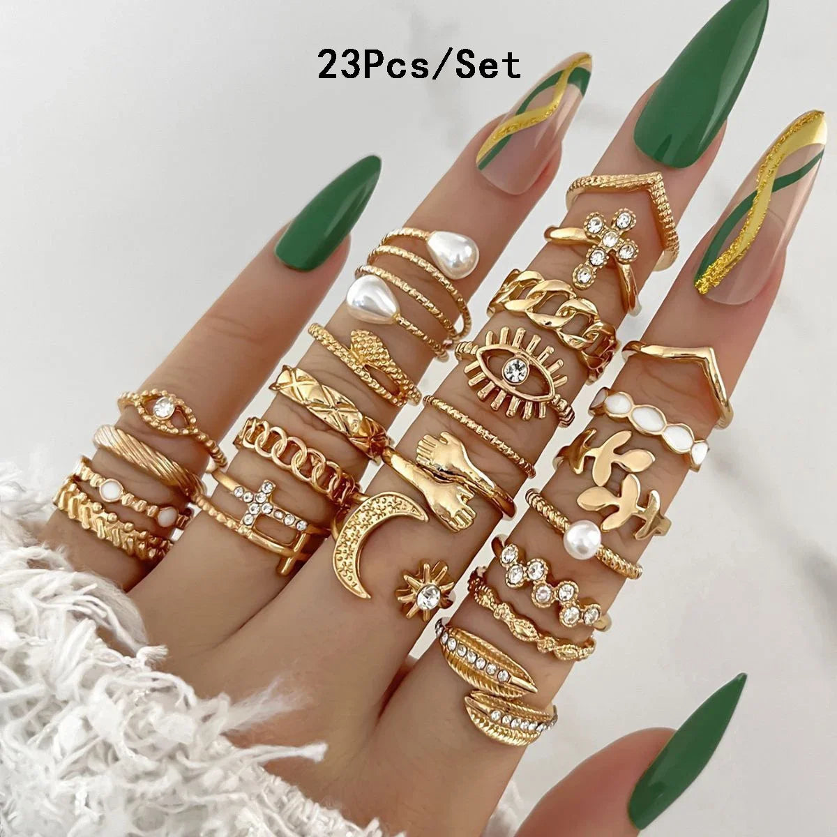 30Pcs Bohemian Geometric Knuckle Rings - Hiddengem