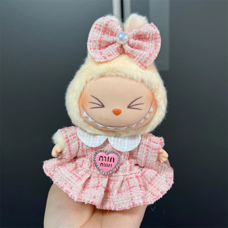 17cm Labubu Doll's Clothes Cute Fashion V1V2 Idol Clothing DIY Kids Gift Labubu Dress Cloak Gift Clothes Hair accessories Ropa