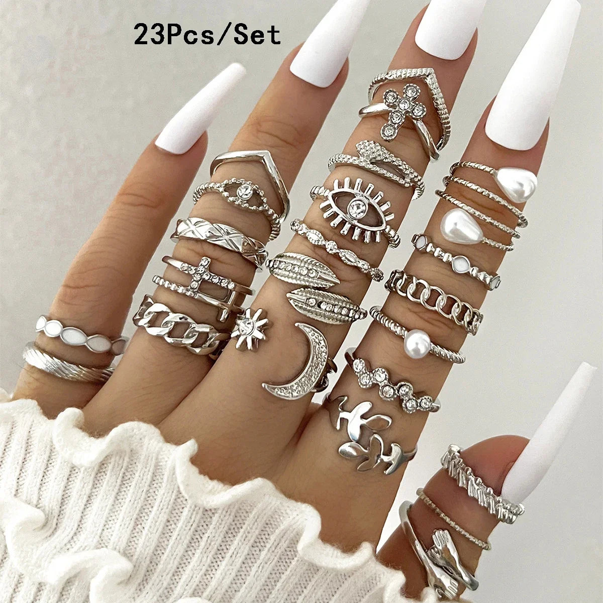 30Pcs Bohemian Geometric Knuckle Rings - Hiddengem