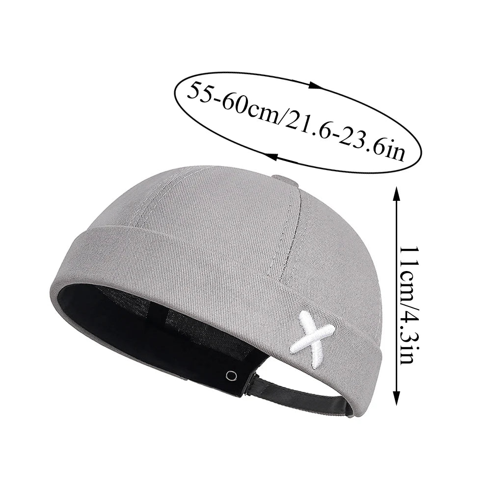 Men Hip Hop Hats Vintage Beanie Hat Summer Adjustable Landlord Hat Trendy Streetwear Docker Cap Women men Brimless Skullies Cap